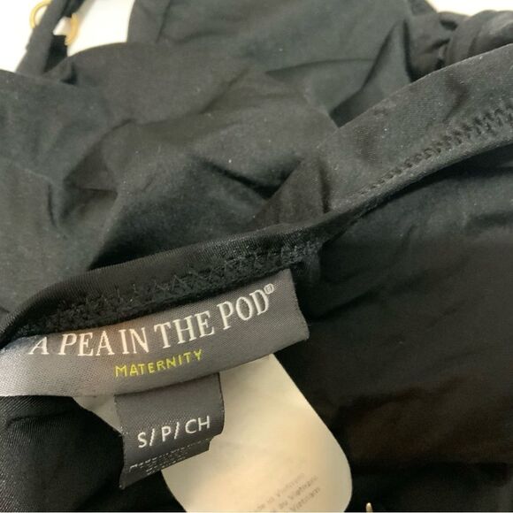 A Pea in the Pod Black Lace Up Detail One Piece Maternity Swimsuit Size Small - Picture 7 of 9